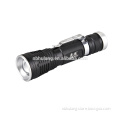 Mini LED Flashlight Torch Light Clip Adjustable Focus Zoom Function